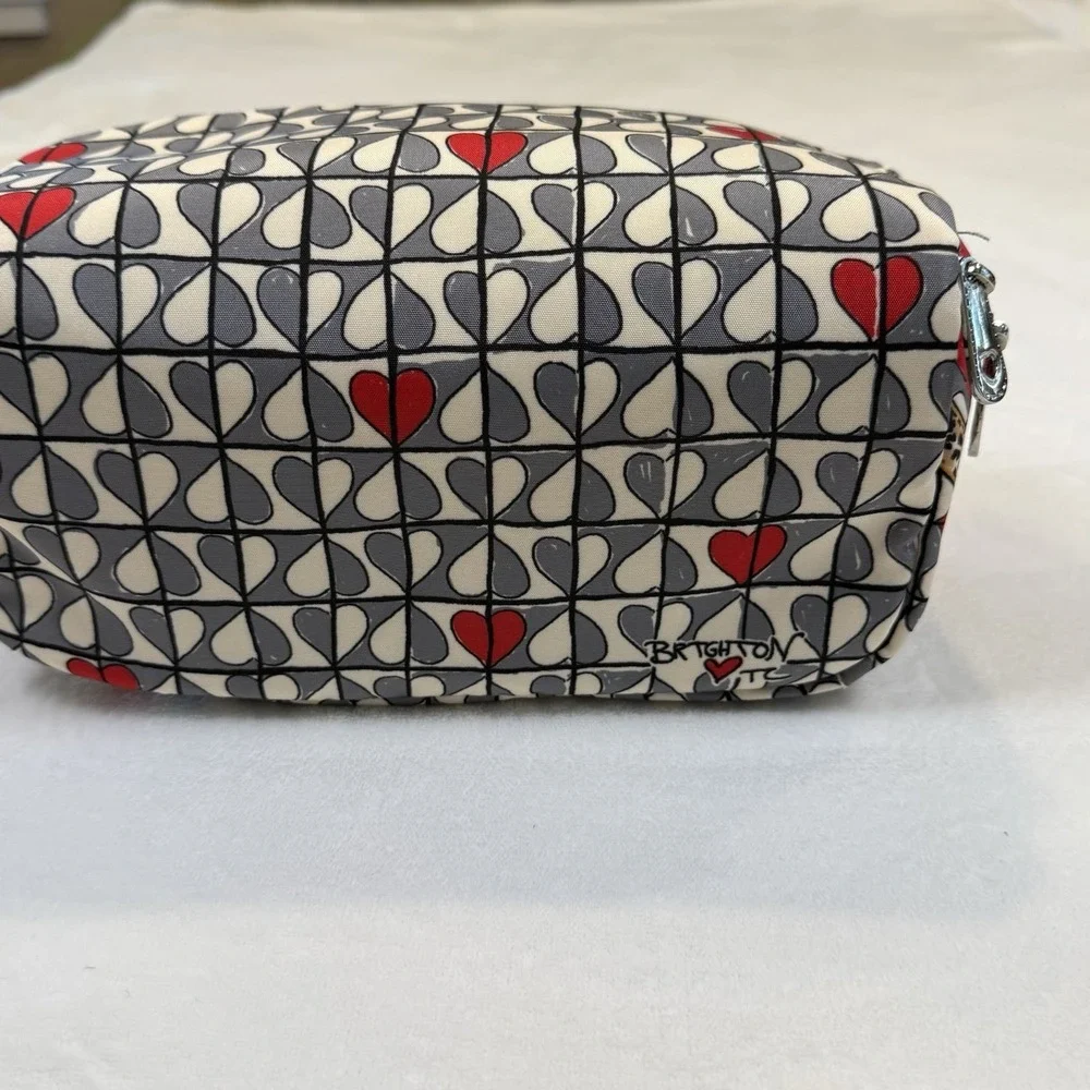 NWT Brighton Wild Love Cosmetic Bag Travel Bag Hearts Leopard Brighton